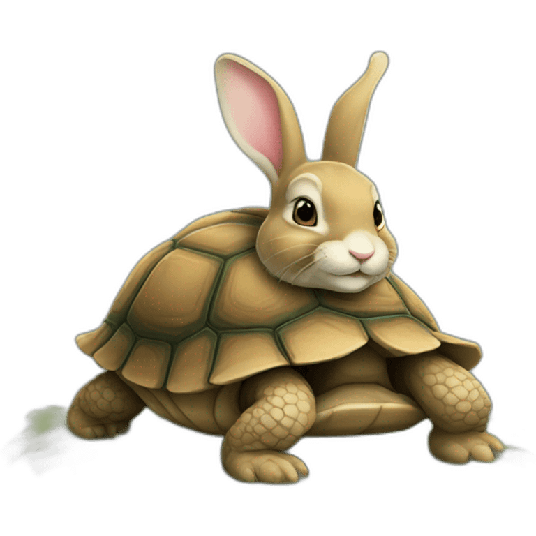 Lapin sur tortue emoji