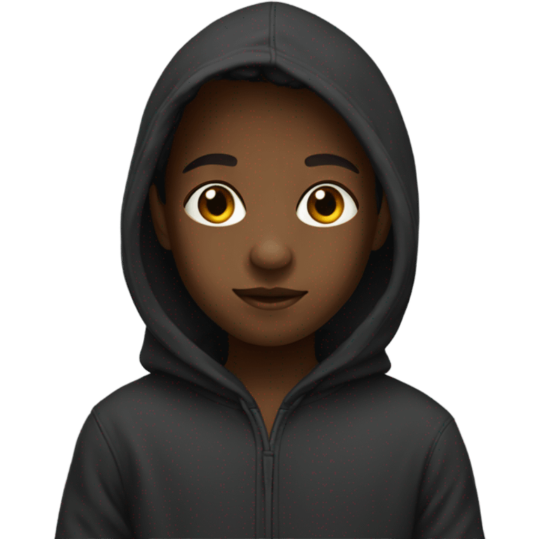 Black kid wearing hoodie  emoji