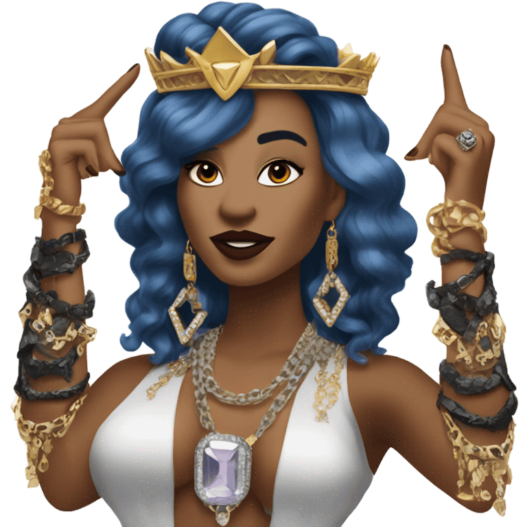 Use my image i am Deborah as a Queen of rock with jewelry emoji