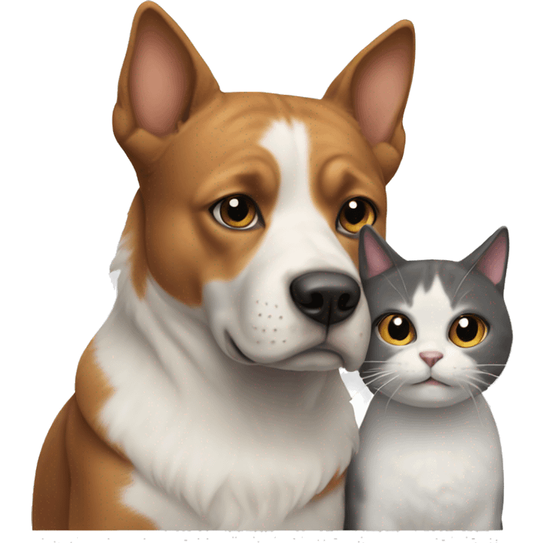 A cat and dog emoji