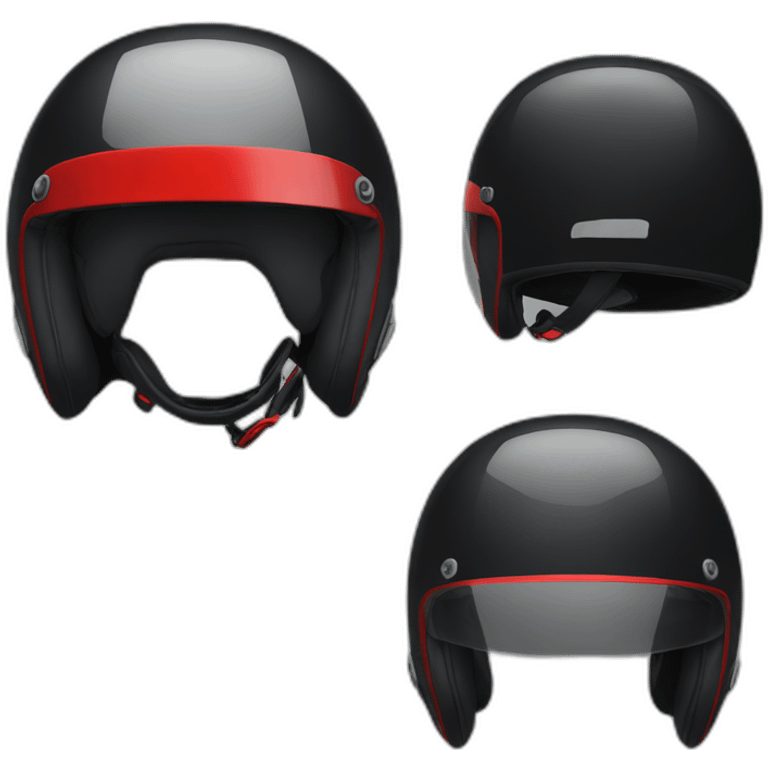 black karting helmet with red visor emoji