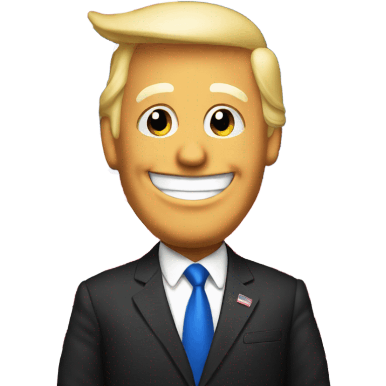 Trump smiling with an American flag in the background  emoji