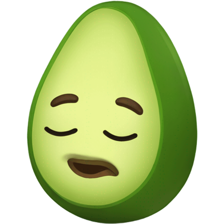 Generate a sleeping avocado emoji with a nightcap, symbolizing good sleep for proper nutrition. emoji