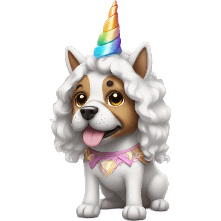 Dog wearing a unicorn costume emoji