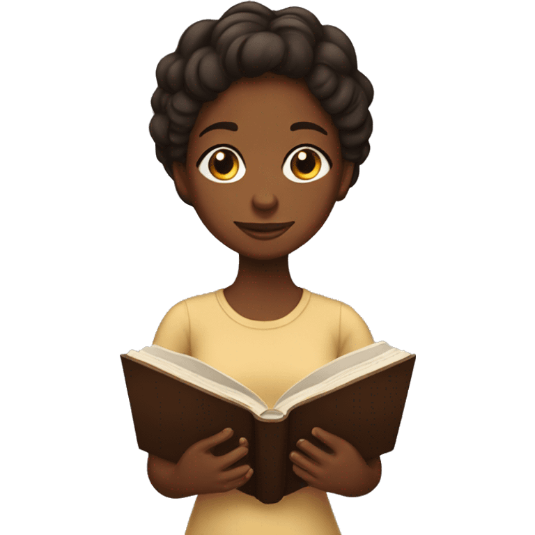 Brown skin girl reading bible emoji