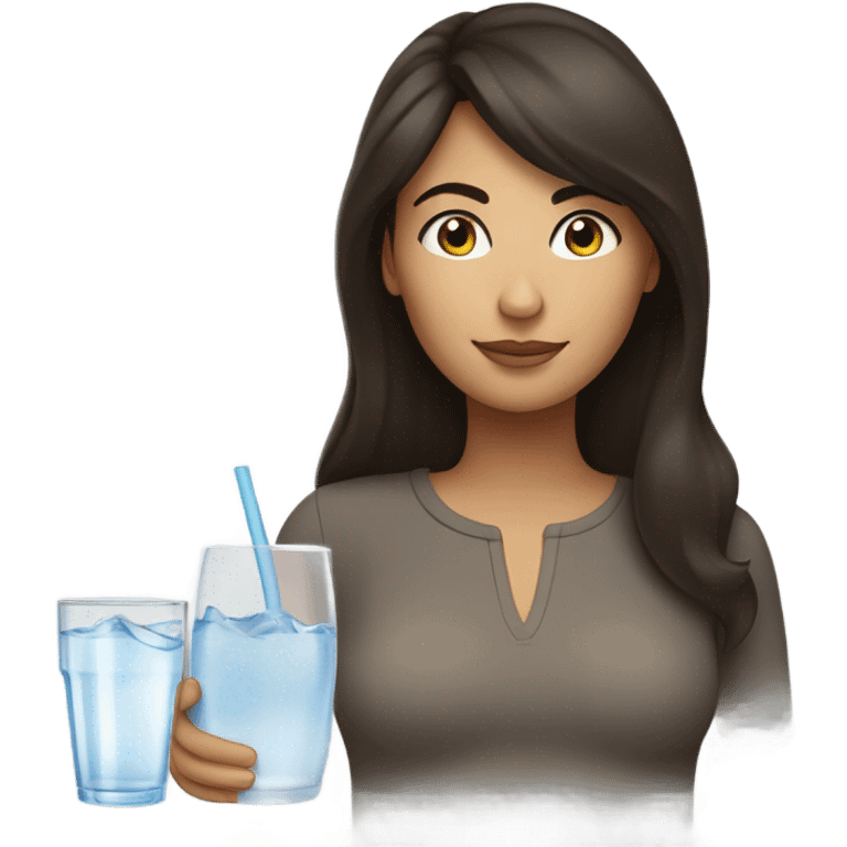 Thirsty brunette emoji