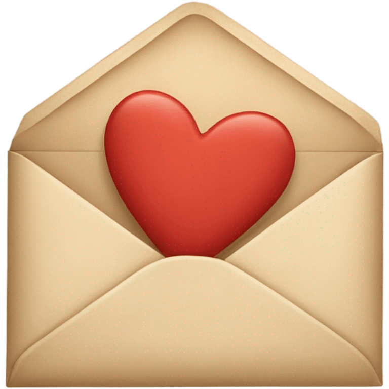 beige envelope with letter and heart emoji