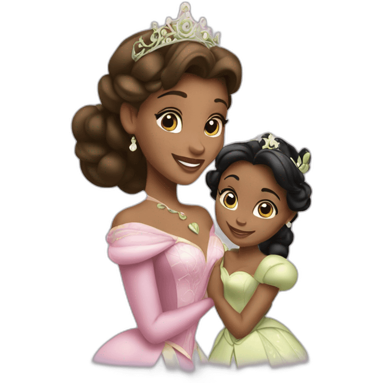 Princess Vaïana and Princess Tiana together  emoji