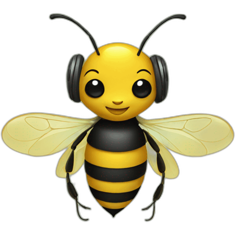 Bee with headphones emoji