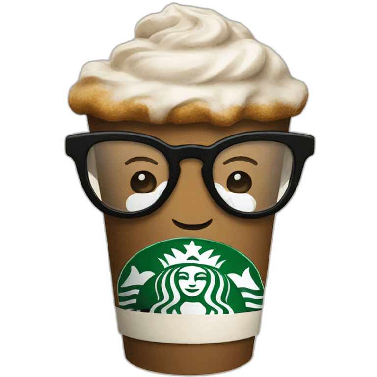 Starbucks with black glasses  emoji