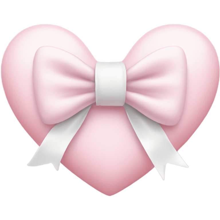 Pastel pink heart with white bow emoji