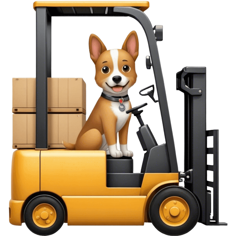 Dog in forklift emoji