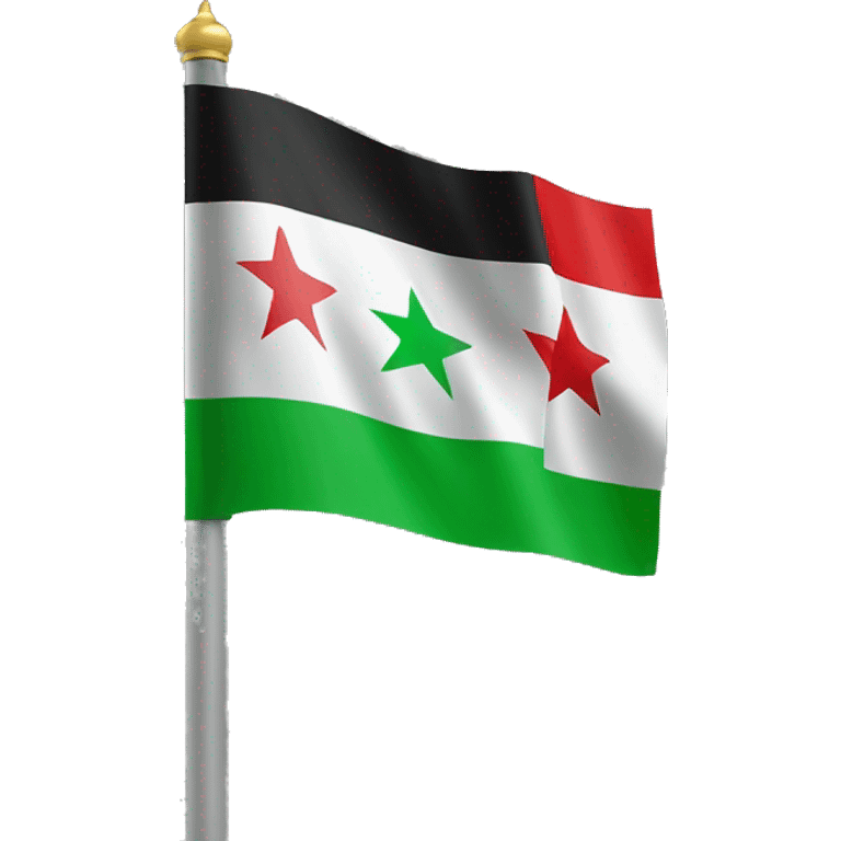 Syrian flag but instead of the colour red put green and instead of two stars three stars emoji