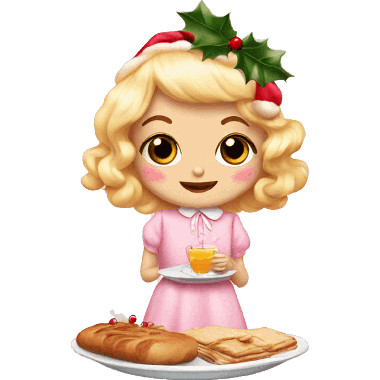 Christmas  breakfast coquette pink cute vintage emoji