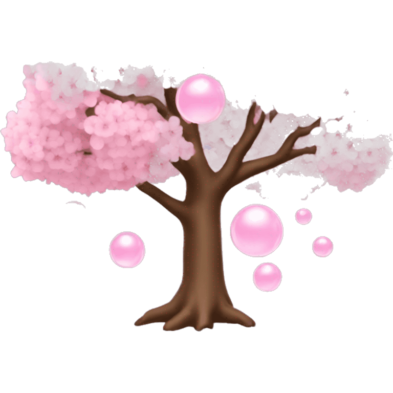 cherry blossom tree with bubble emoji