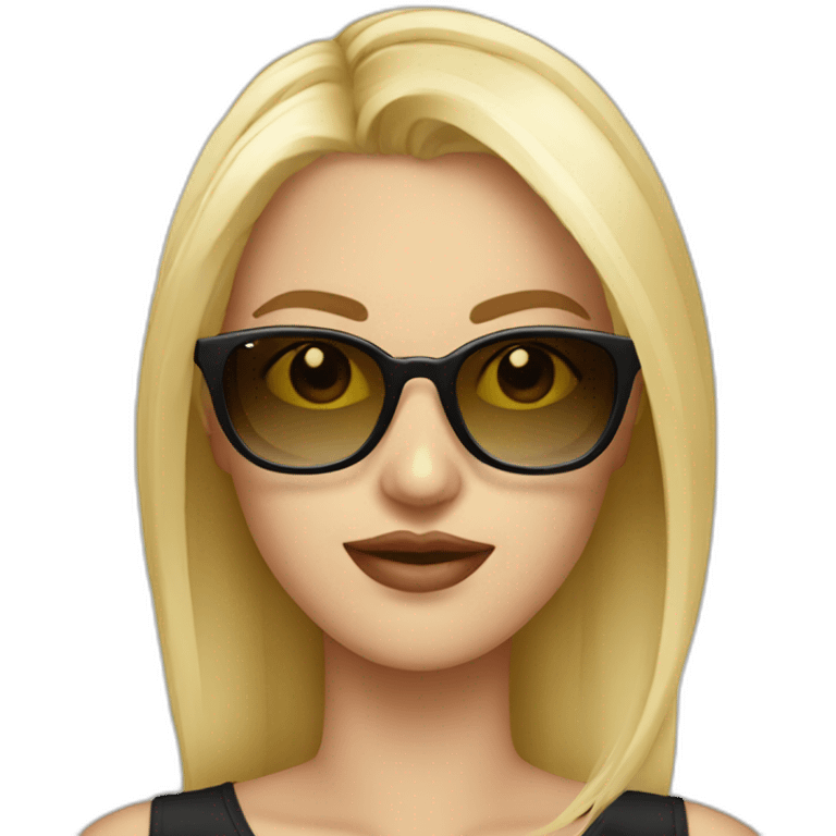 Chic rubia con gafas emoji