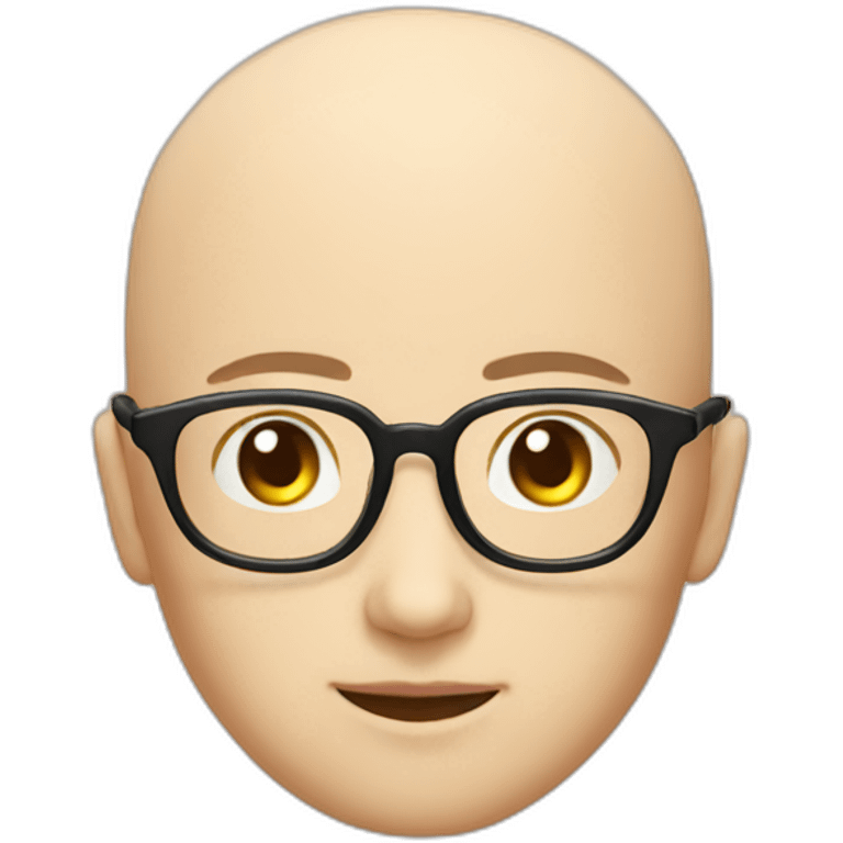 Bald eyeglasses Japanese emoji