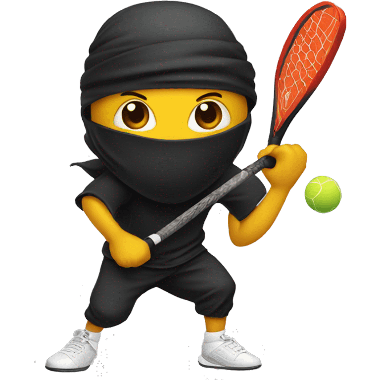 ninja black playing pickleball emoji