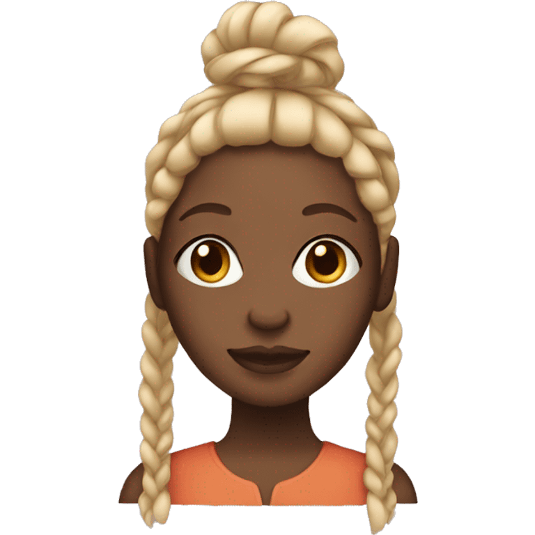 black girl wearing blonde braids emoji