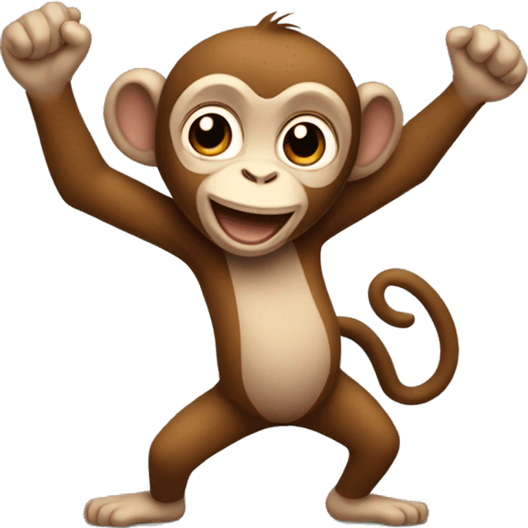 A cute monkey dancing emoji