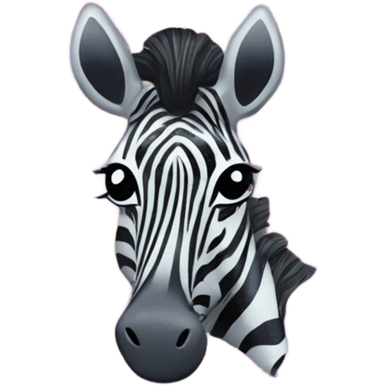 Lisa frank zebra with glitter rainbow stripes emoji