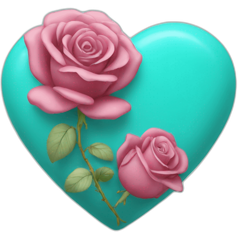 Coeur rose turquoise emoji