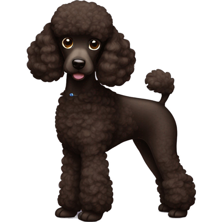 Dark brown poodle emoji