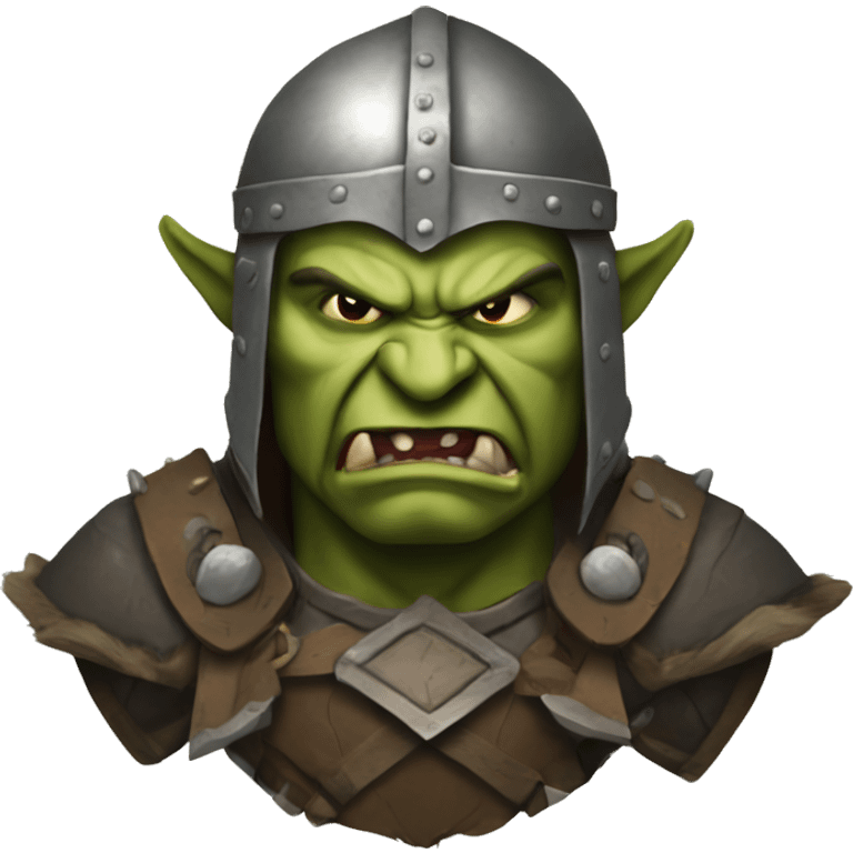 Orc with helm is angry emoji