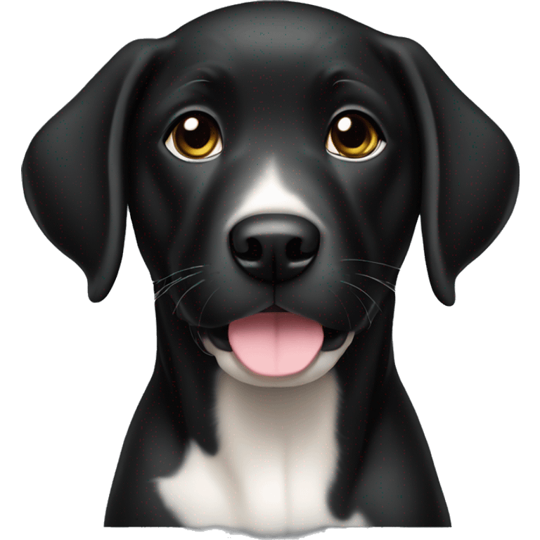 black labrador  female puppy with white chest emoji