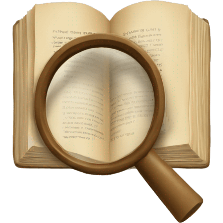 A book in beige tones with a magnifying glass on it emoji