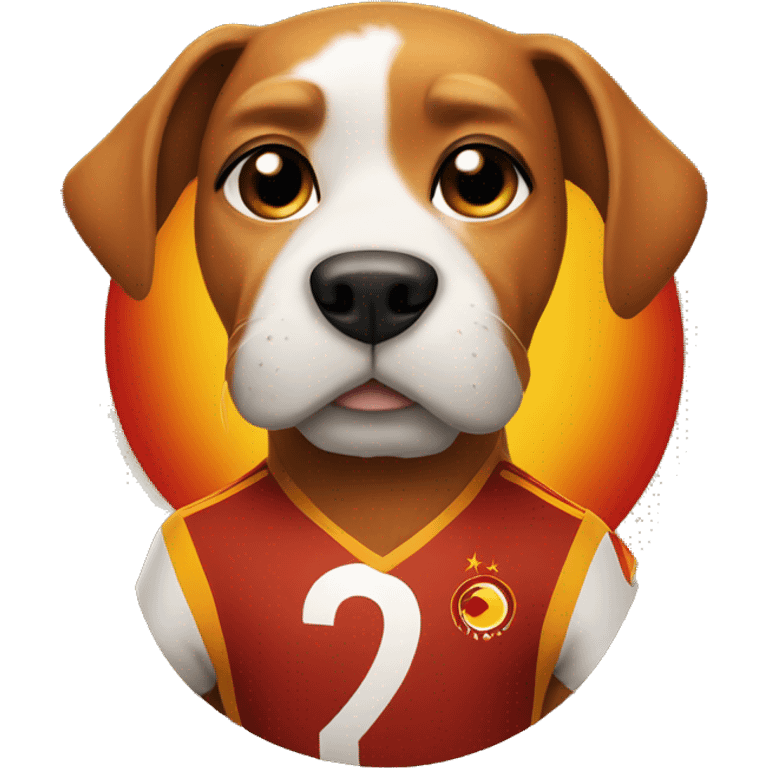 Dog wearing Galatasaray jersey emoji