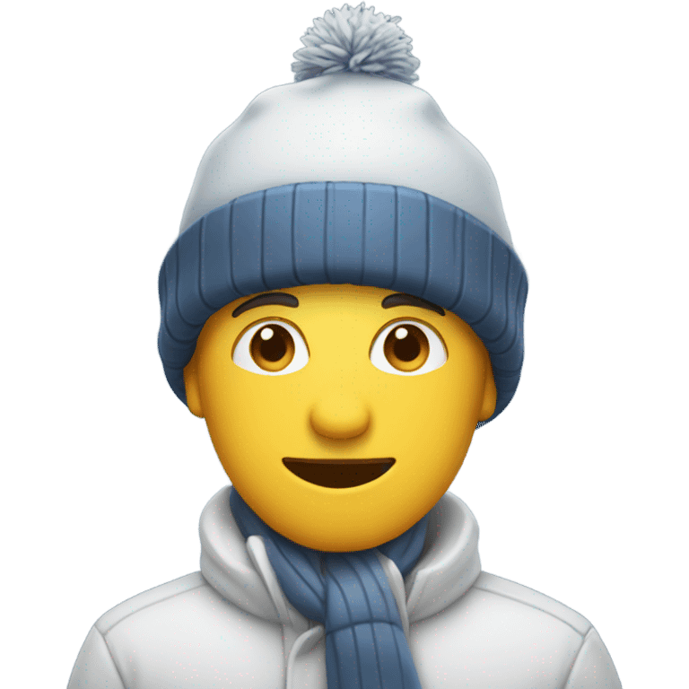 male in snow with hat  emoji