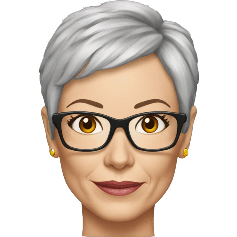 super realistic jamie lee curtis wearing tee emoji