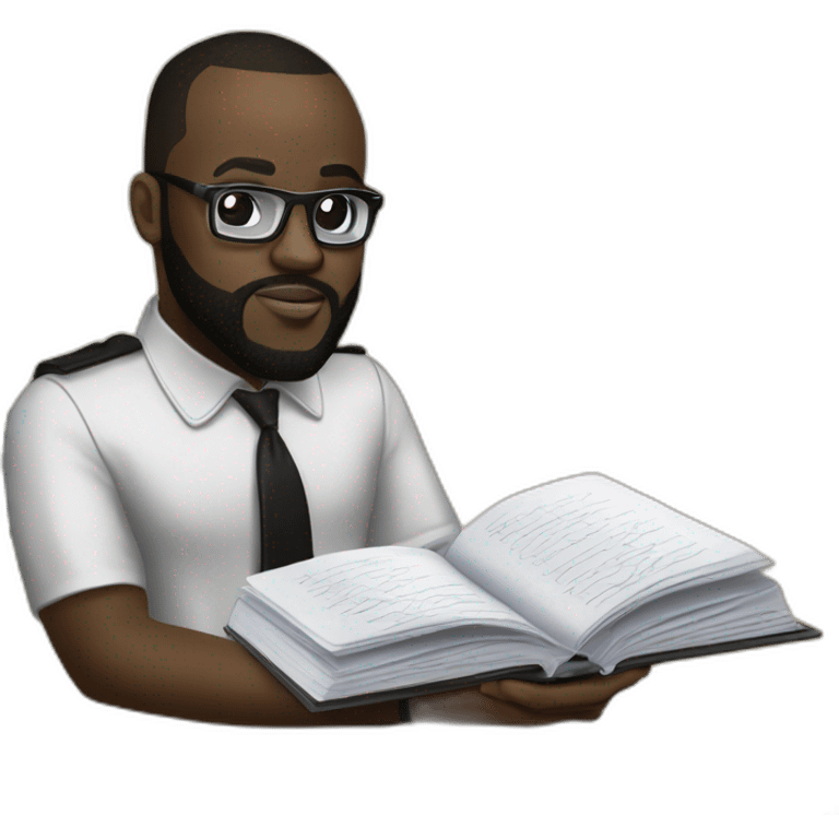 maitre gims qui ecrit sur un cahier emoji