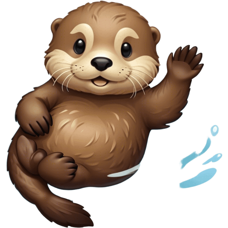 Disney-style, sea otter floating in water emoji