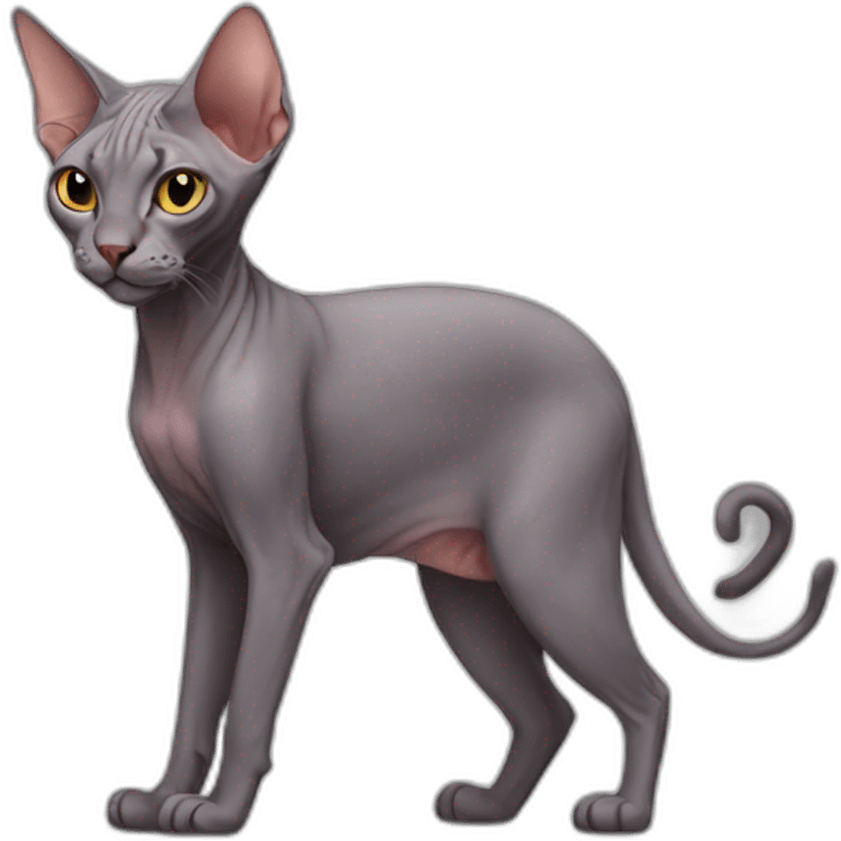 A cat without fur, a sphynx emoji