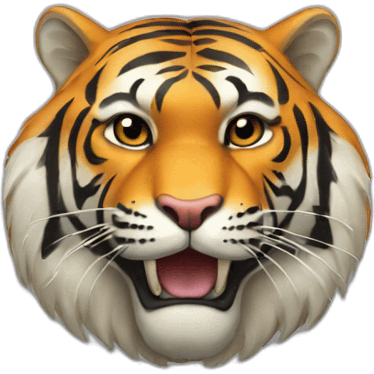 A tiger on a MacBook emoji