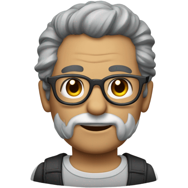 Homme calvitie cheveux gris lunettes emoji