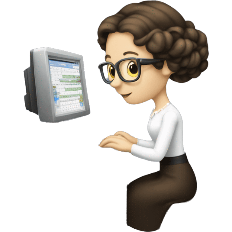 Ada Lovelace typing on a computer emoji