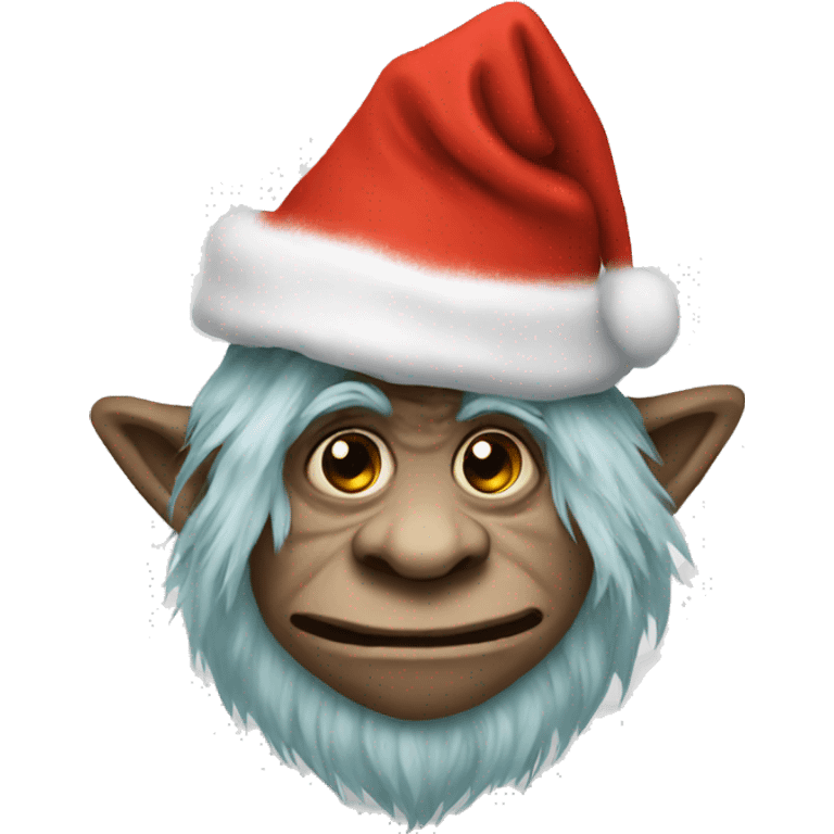 Troll wearing a Xmas hat emoji