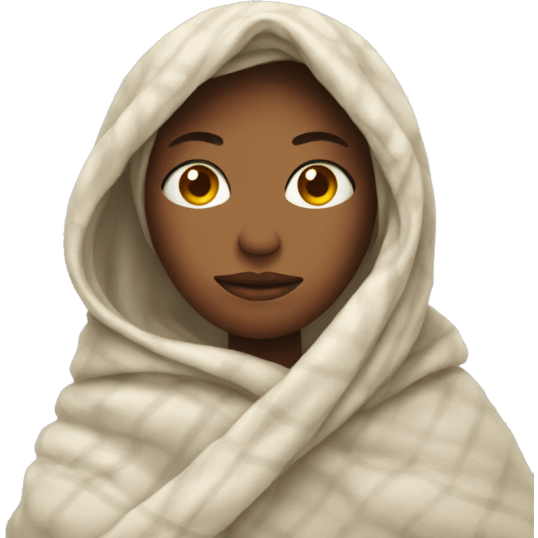 Face of a woman wrapped in a blanket  emoji