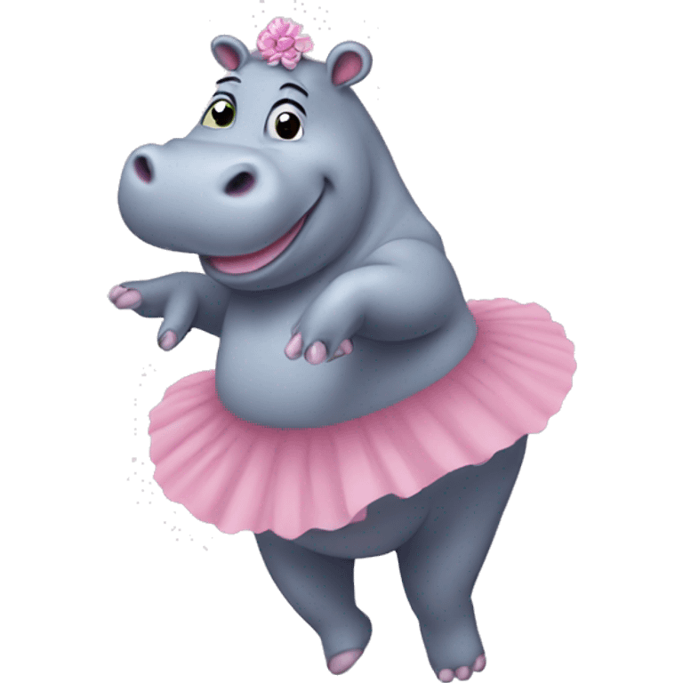 ballerina hippo emoji