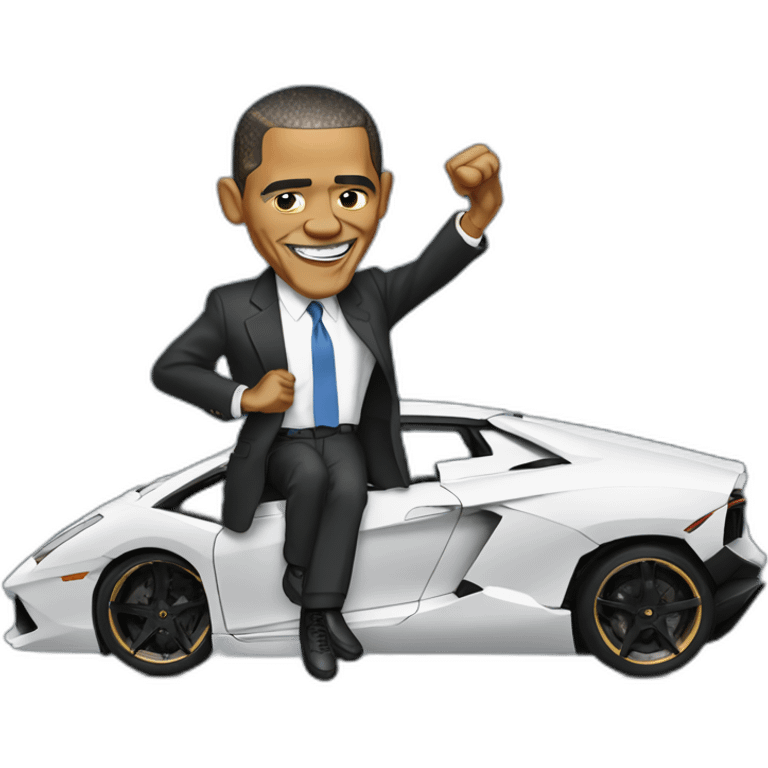 obama-dabbing-in-a-Lamborghini emoji