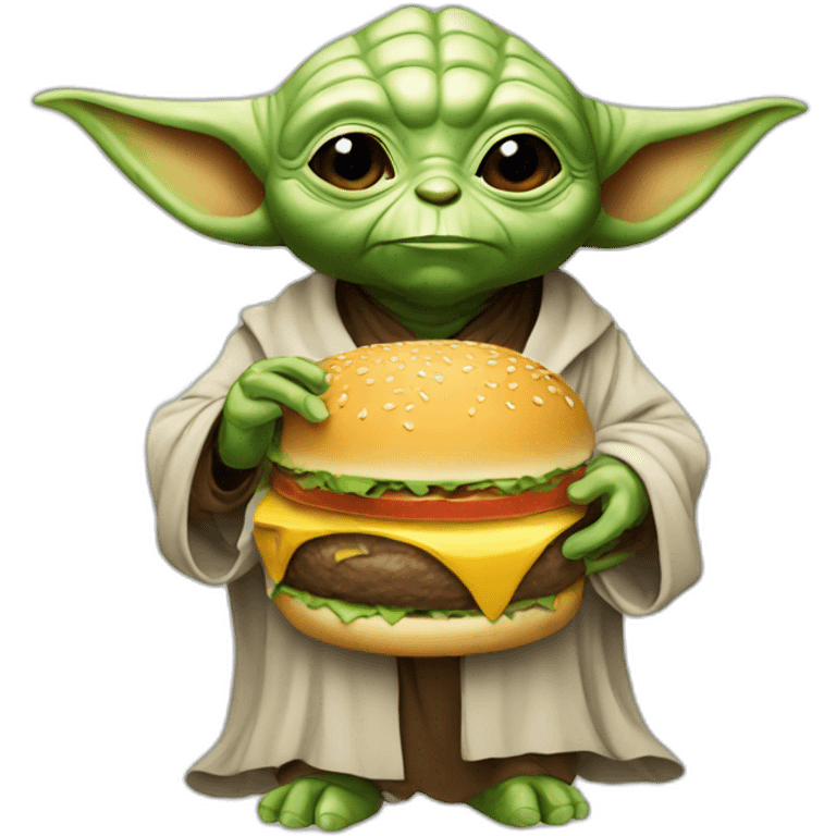 yoda eat burger emoji