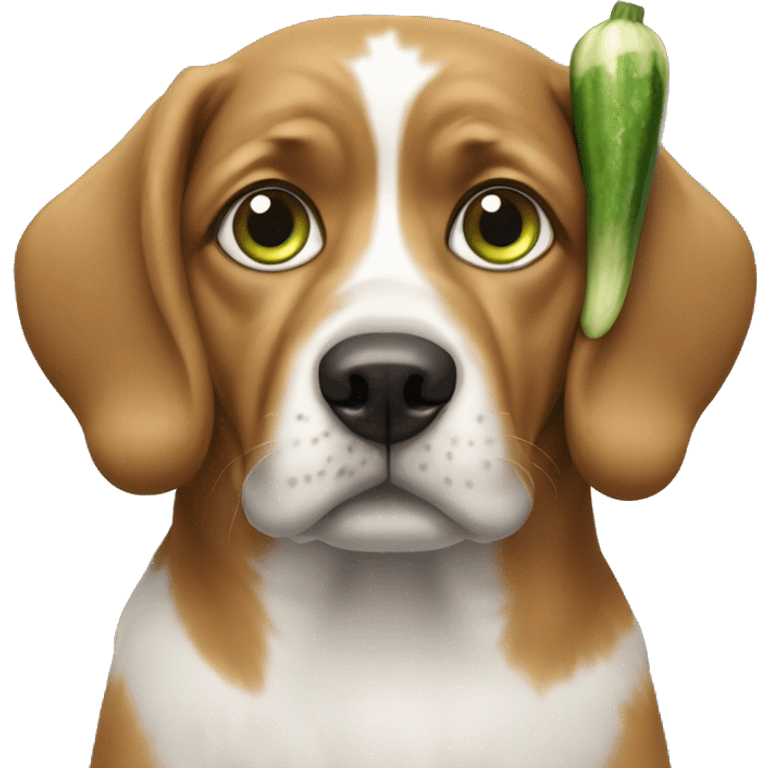 Dog with cucumber eyes emoji