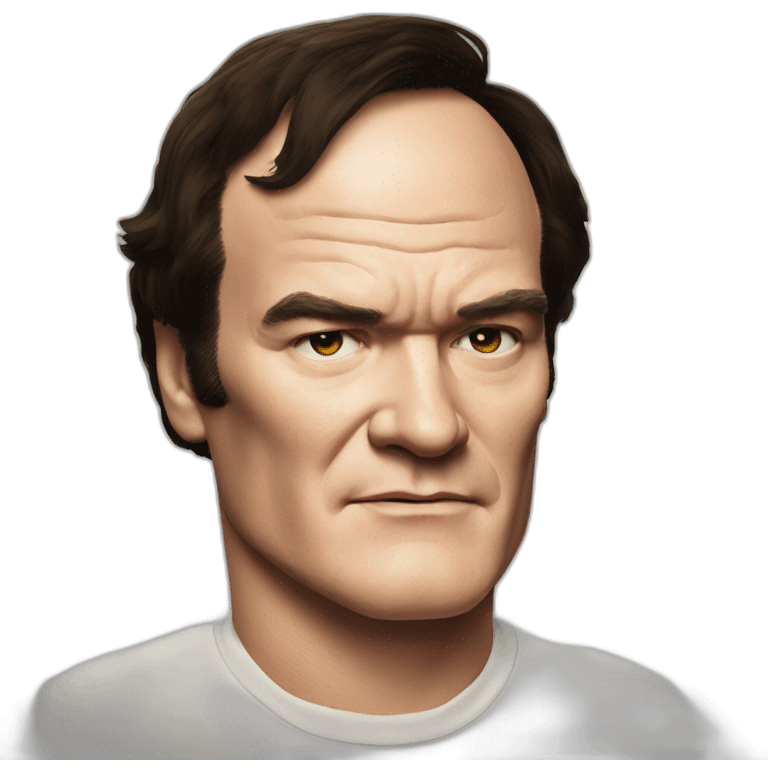 Quentin Tarantino without smile emoji