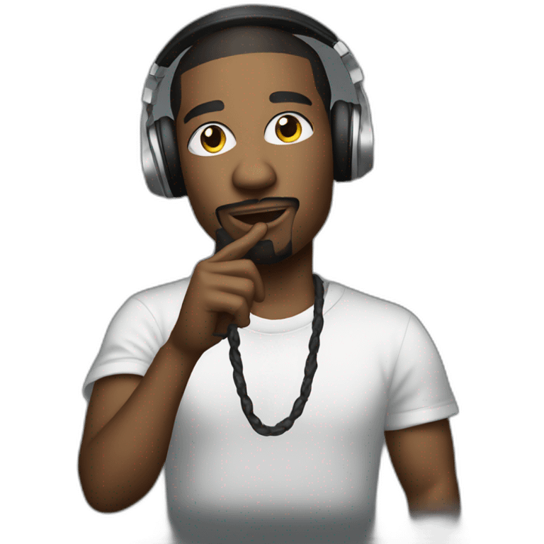 Rapper with mic emoji