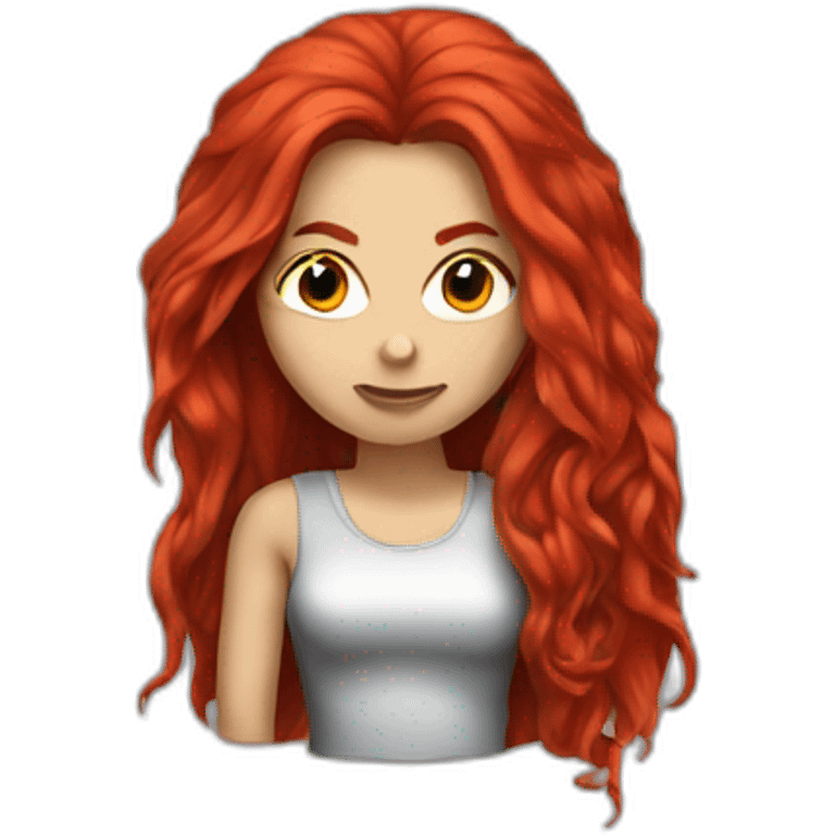 heavy metal woman with long red hair emoji