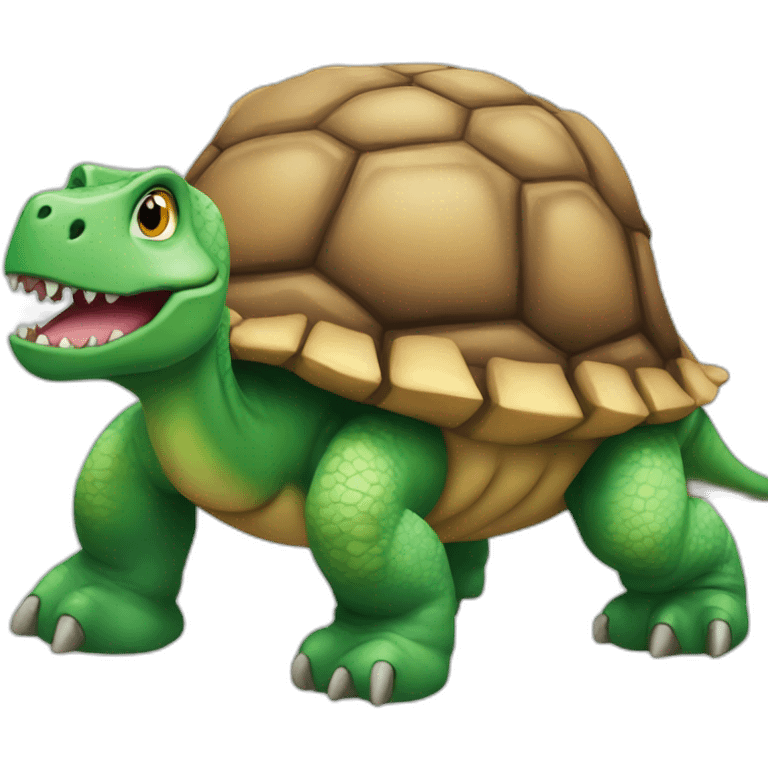 Dinosaures sur une tortue emoji