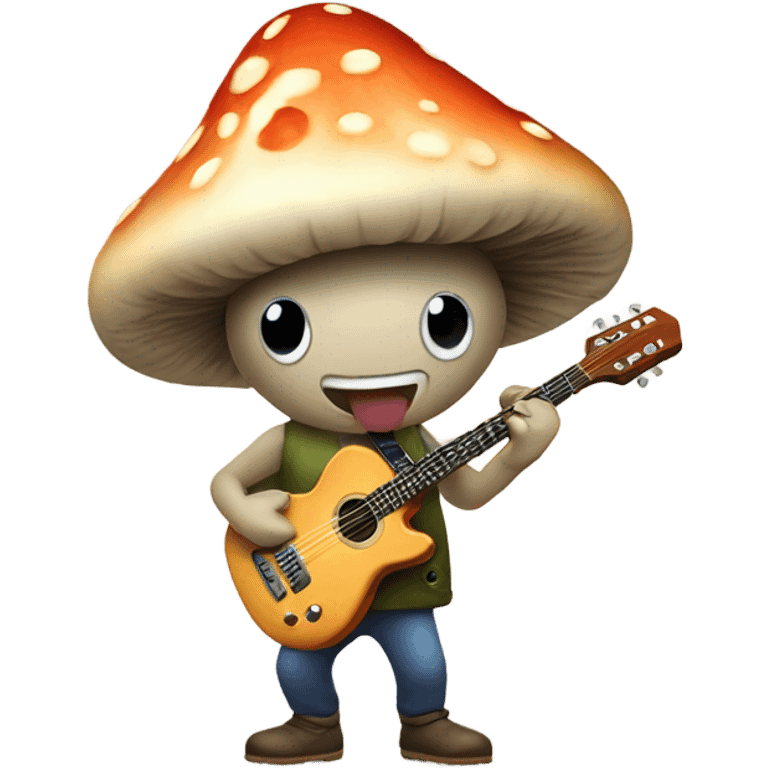 Mushroom playing guitar emoji